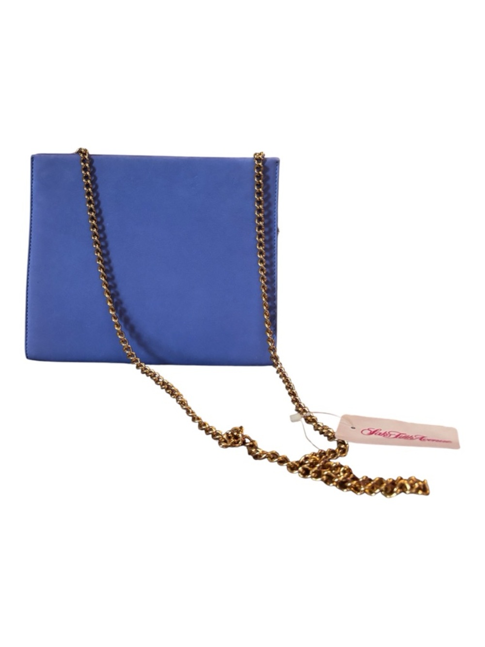 NWT Salvatore Ferragamo Rare Nabuk Mistra Iris Suede Shoulder Bag - Gold Chain